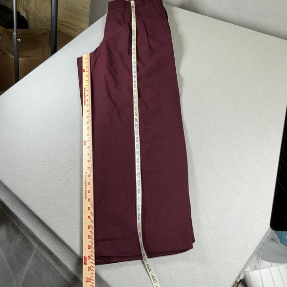 A New Day Burgundy Dress Pants Womens 12 High Rise Pleated Work Office Core - Picture 12 of 15